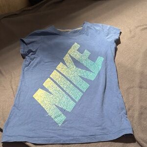 Nike Blue Tee with Gradient Logo